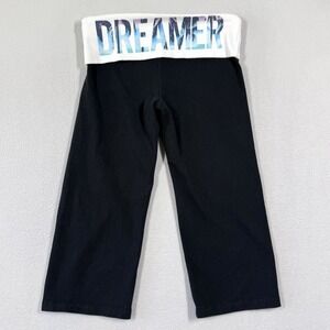 Vintage PINK Victoria Secret Pants Small DREAMER Foldover Cropped Capri Yoga Y2K